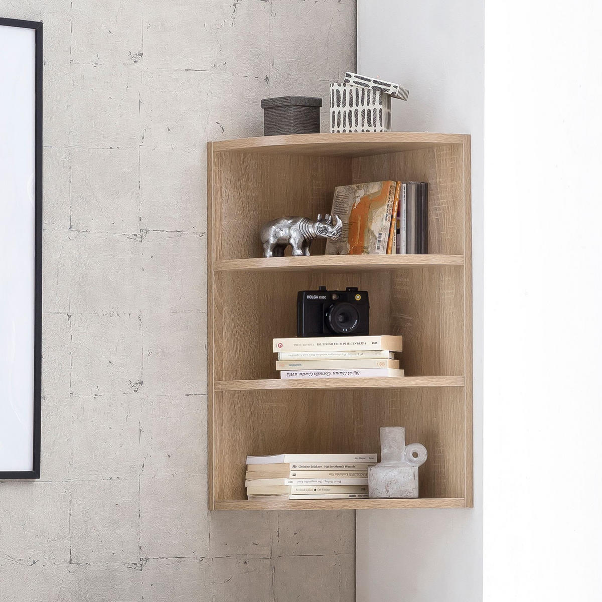 ECKREGAL NIDDA MDF Runder Front Modern, Beige 30x30x60 cm - Beige, Holz (30/60/30cm) - KADIMA DESIGN