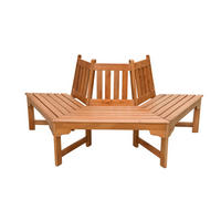 BAUMBANKHÄLFTE Nadia halbrund Eukalyptus Braun 78x78x155cm - Braun, Holz (78/78/155cm) - DELUKE