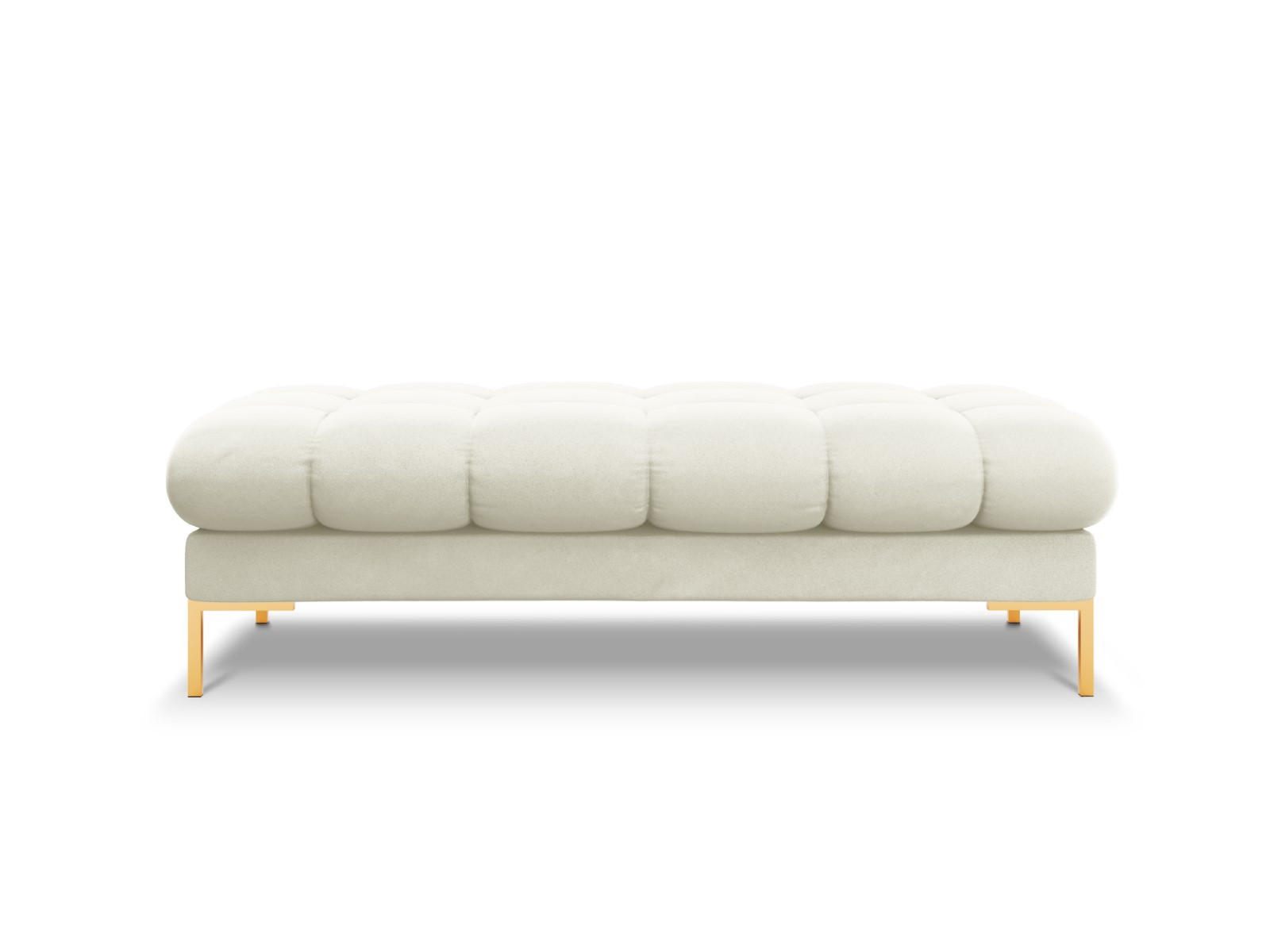 BANK Mamaia aus Samt leichtes beige 2 Sitzplätze - Creme, Textil (133/41/62cm) - Micadoni