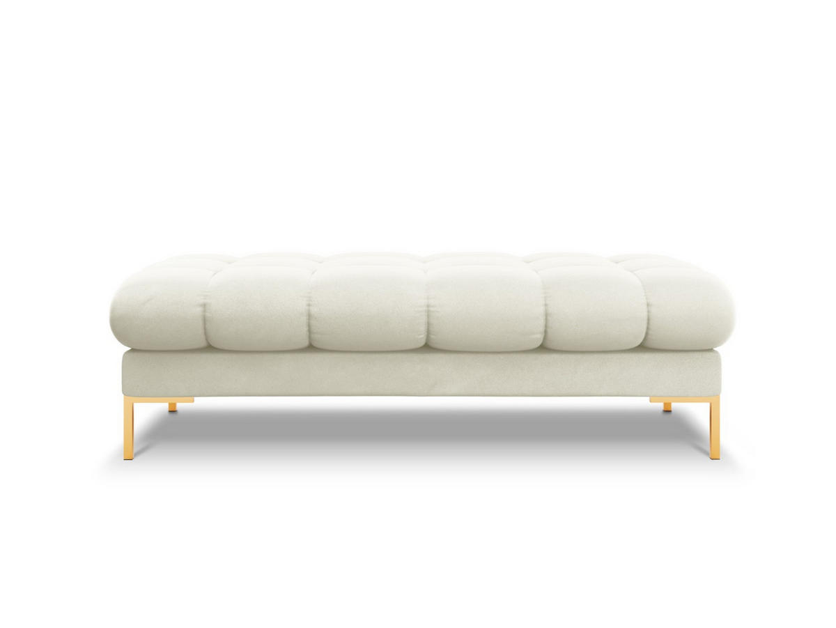 BANK Mamaia aus Samt leichtes beige 2 Sitzplätze - Creme, Textil (133/41/62cm) - Micadoni