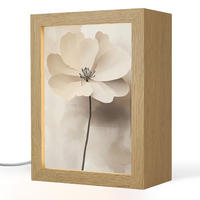 STOLNÍ LAMPA Květina - béžová - barva - stín 15x20 cm - barva starého dubu, kompozitní dřevo (8/15/20cm) - OnlyWow
