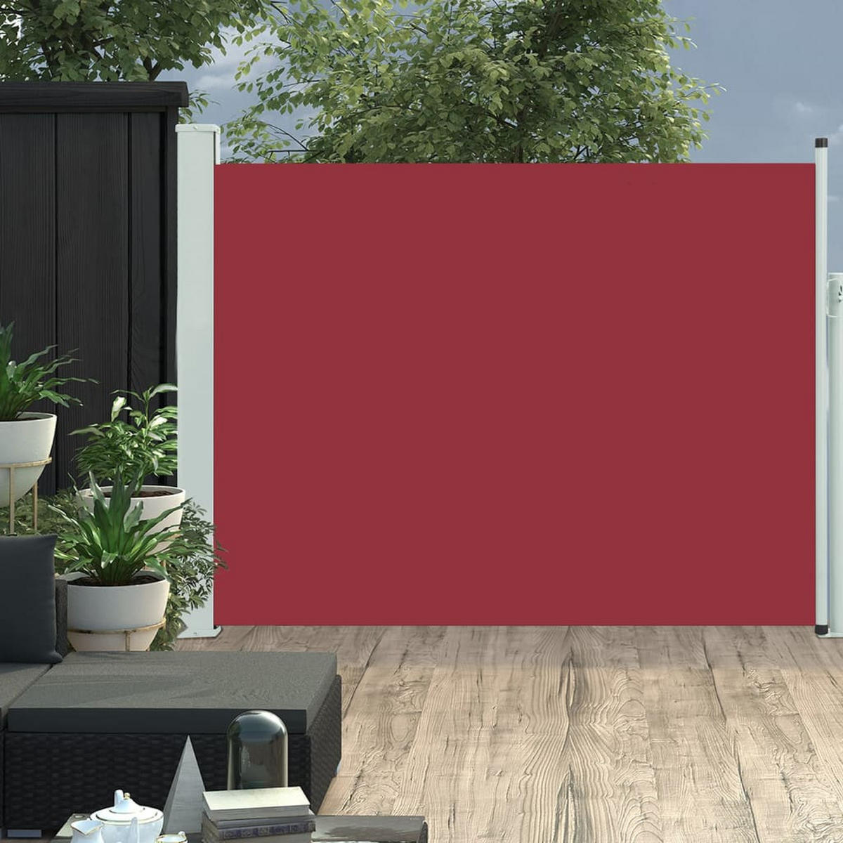 AUSZIEHBARE Seitenmarkise 140x500 cm Rot - Rot, Textil (500/140/500cm) - furnicato