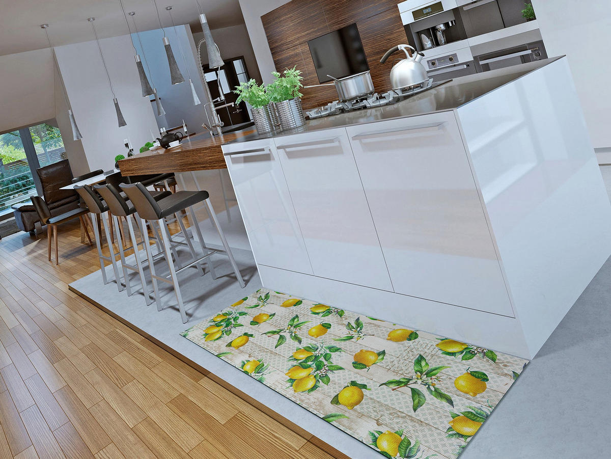 KÜCHENTEPPICH Mehrfarbig Sally 48/200 cm - Gelb, Kunststoff/Textil (48/200cm) - Atticgo