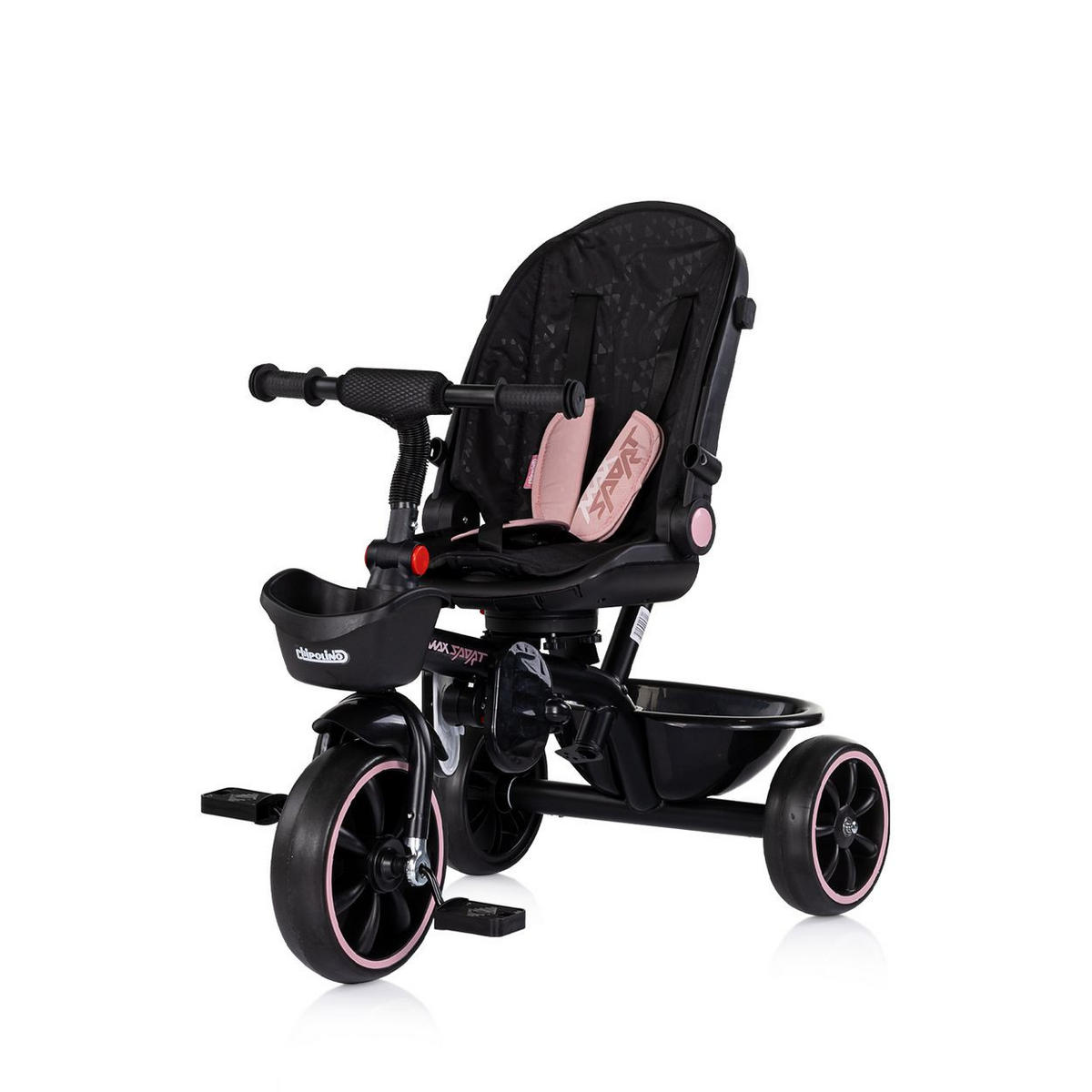 DREIRAD Max Sport 2 in 1 rosa schwarz Dreirad, Becherhalter, Sitz umkehrbar, Korb - Schwarz, Metall (116/50/95cm) - Chipolino