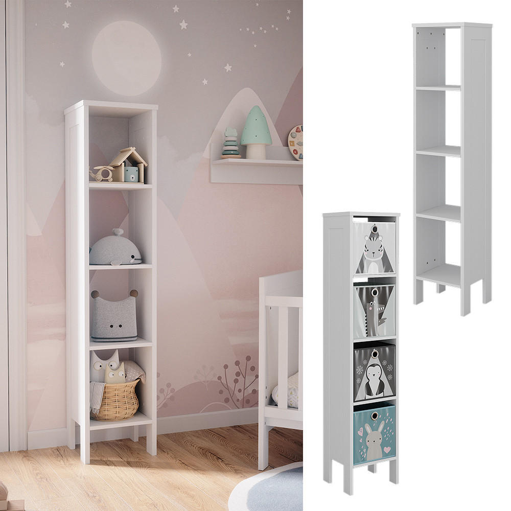 KINDERREGAL Ajaton Weiß 35.2 x 159.5 cm - Weiß, Holzwerkstoff (35.2/159.5/30.6cm) - VitaliSpa