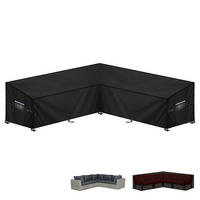 GARTENMÖBEL Abdeckhaube L-Form 235x235x100x90/65cm Wasserdicht - Schwarz, Kunststoff (1/1/1cm)