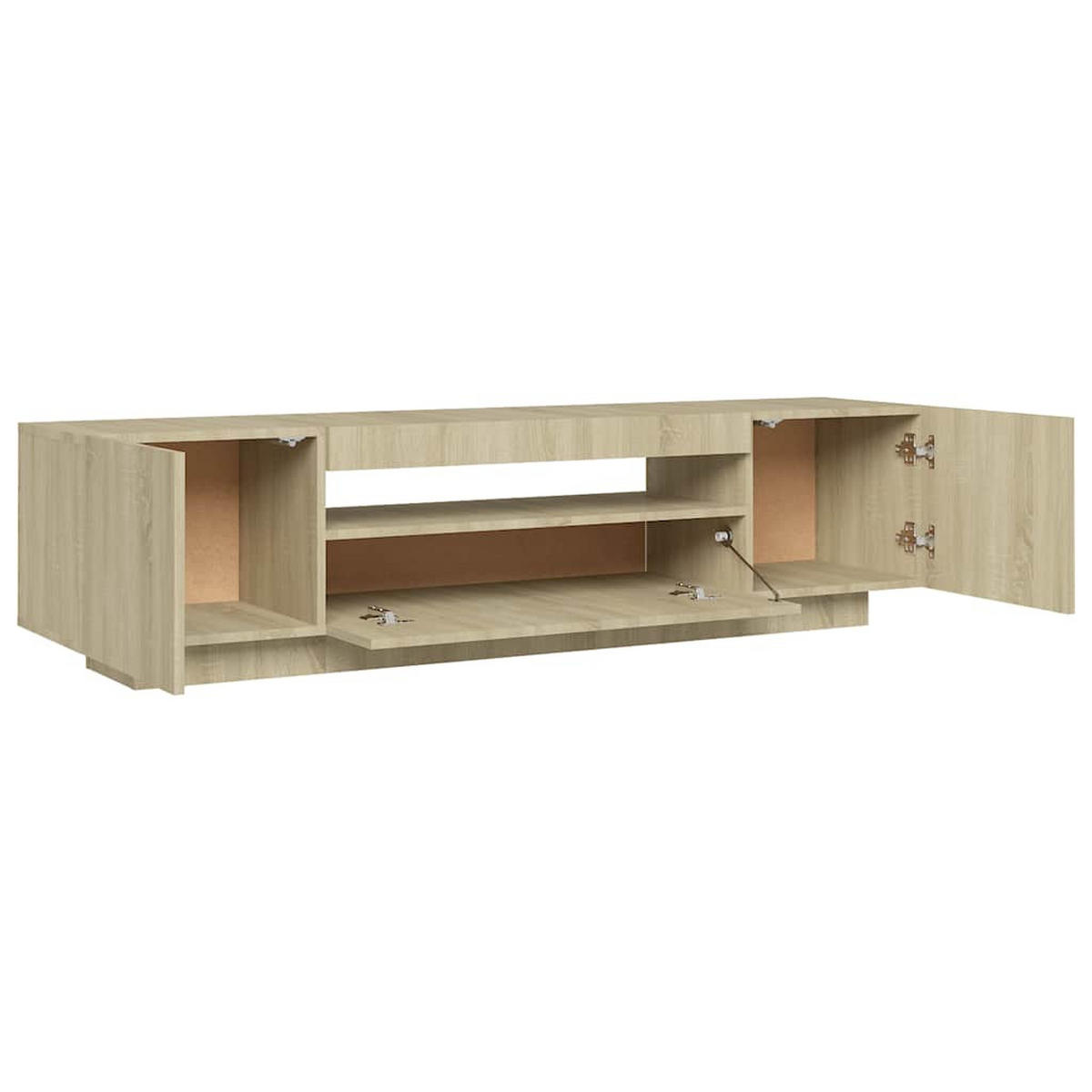 LOWBOARD mit Led-Leuchten 160/35/40 cm aus Holzwerkstoff in Sonoma-Eiche Dekor - Sonoma Eiche, Holz (160/40/35cm) - vidaXL