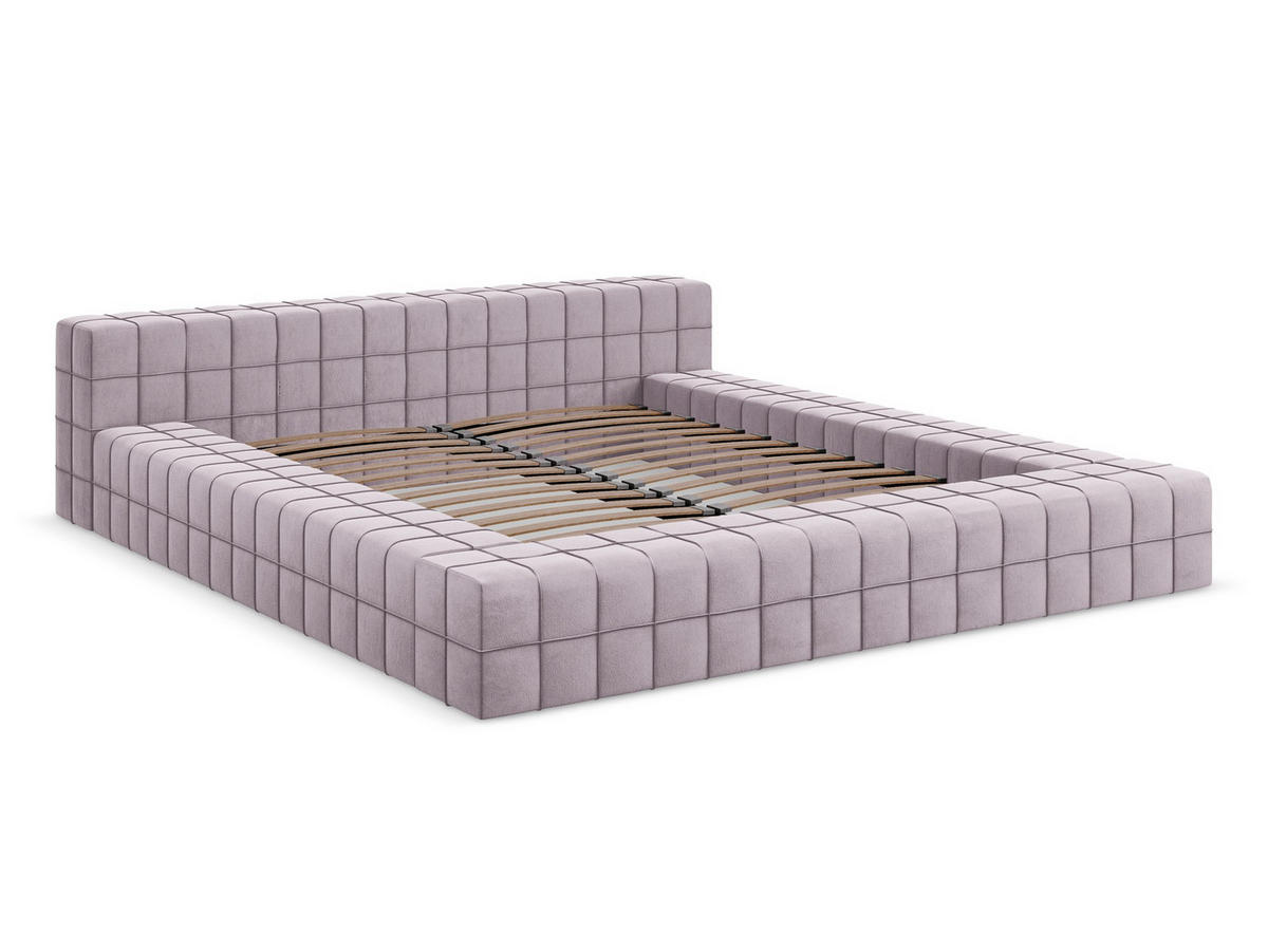 POLSTERBETT mit Lattenrost 200x260 Violett - Lila/Flieder, Kunststoff/Textil (140/200cm) - Makamii
