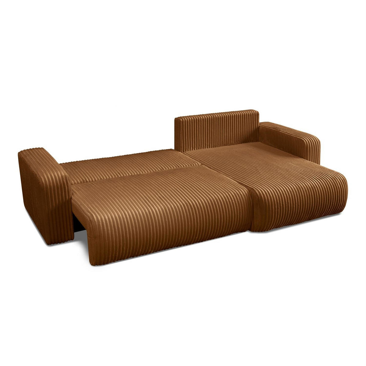 ECKSOFA PRESTIGE SOFT mit Schlaffunktion und Bettkasten, Tilia 56 - Hellbraun, Textil (277/143cm) - Lookway