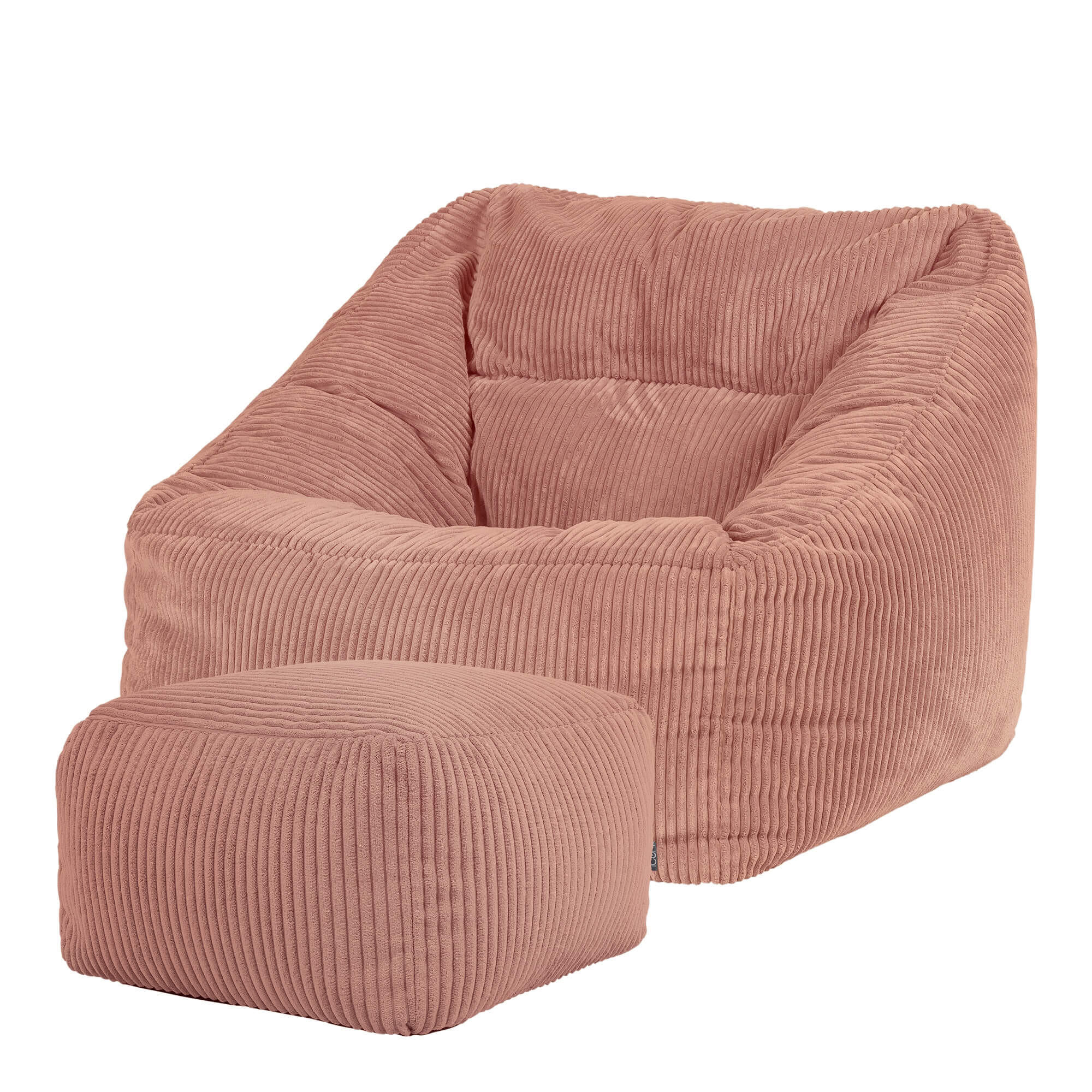 SITZSACK Cord Sessel Natalia mit Hocker - Pink, Textil (97/73/84cm) - icon