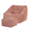 SITZSACK Cord Sessel Natalia mit Hocker - Pink, Textil (97/73/84cm) - icon