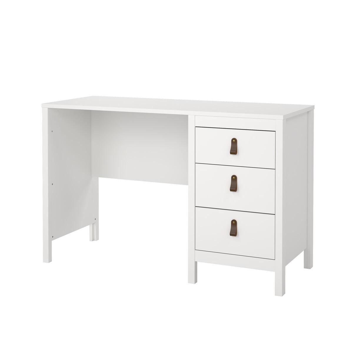 SCHREIBTISCH mit 3 Schubladen barcelone 120,4/48/76,5 cm - Weiß, Holzwerkstoff (120.4/48/76.5cm) - Calicosy