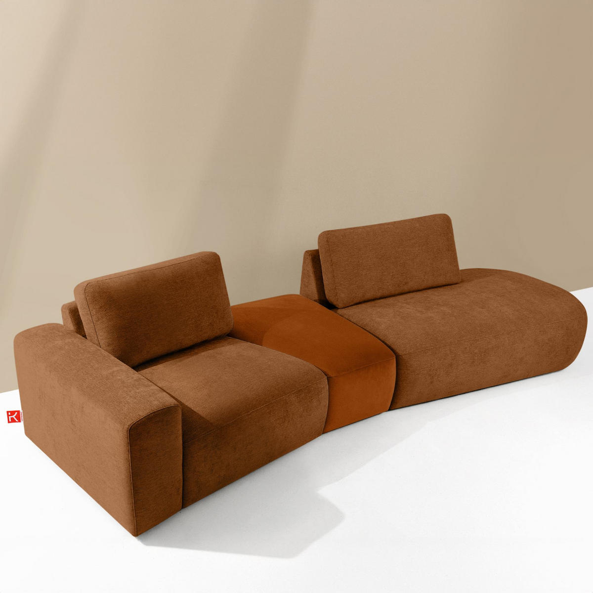 4-SITZER ECKSOFA ZUCCO Chenille rechts, Kupfer - Kupferfarben, Textil (350/84/105cm) - KONSIMO®