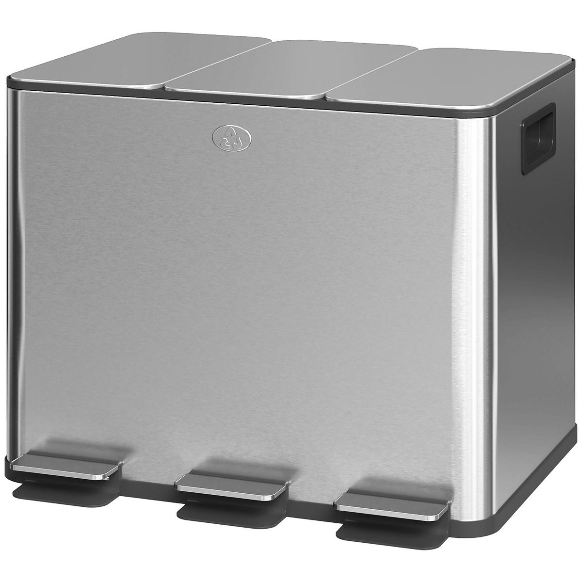 ABFALLEIMER Silberfarben 1 Stück - Silberfarben, Metall (34.5/38.6/49.6cm) - GiPP