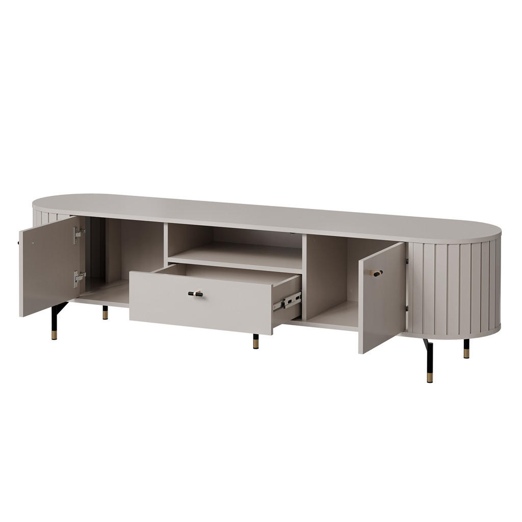 Thumbnail - Mirjan24 Tv-Lowboard, Kaschmir, Metall, 1 Schubladen, Oval, 181x49x40 cm, Wohnzimmer, Wohnwände, Lowboards, Lowboards st...