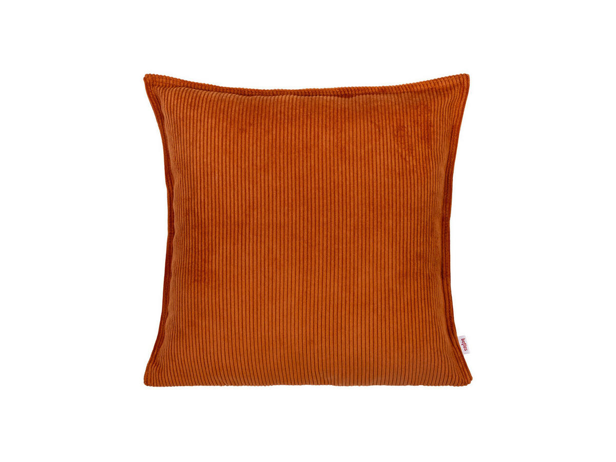 KISSENHÜLLE HYggelig No.1 rost-rot Cord-Samt 40/40 cm - Rostfarben, Textil (40/40cm) - beties Heimtextil