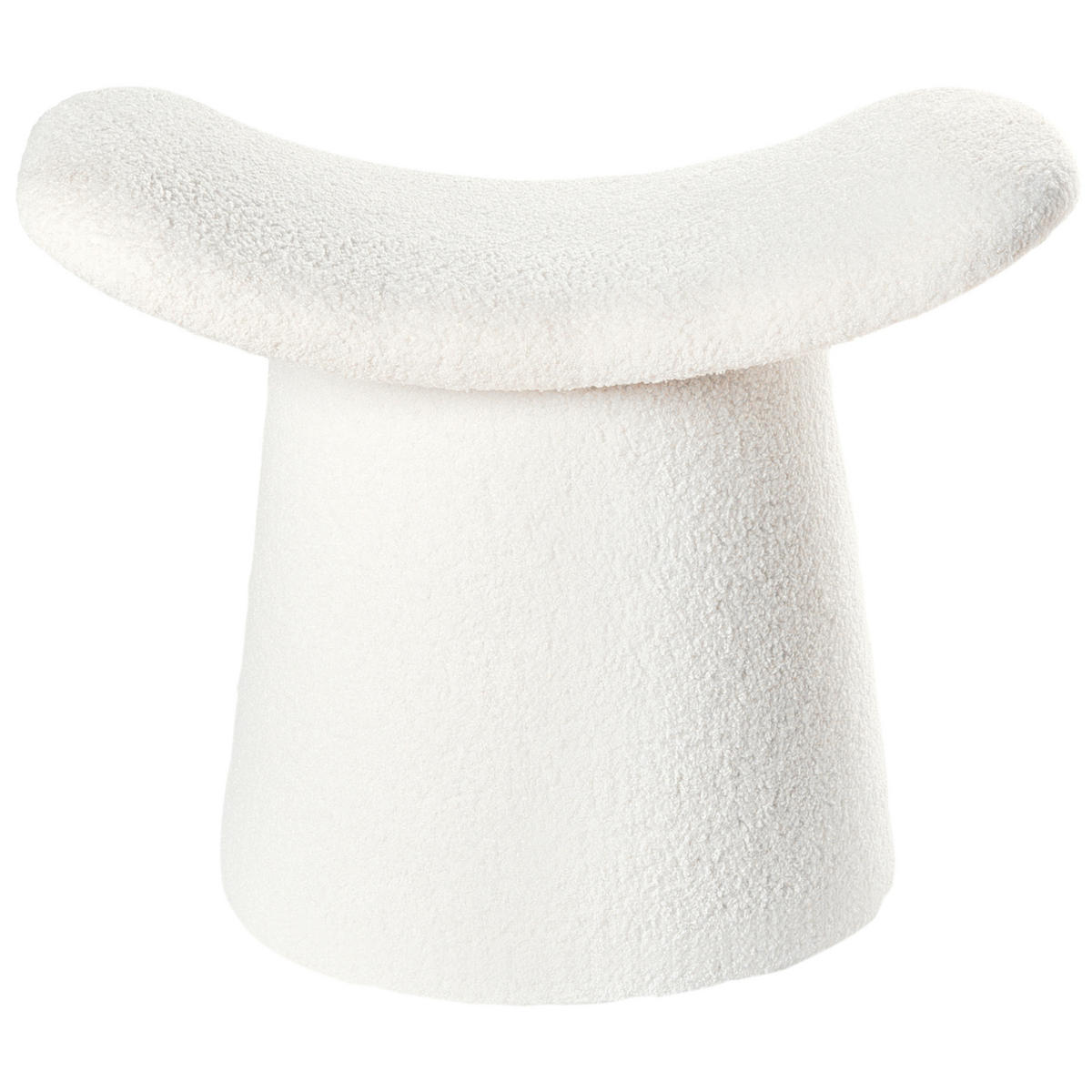 POUF Cremeweiß Riddle - Weiß, Textil (57/46/38cm) - Beliani