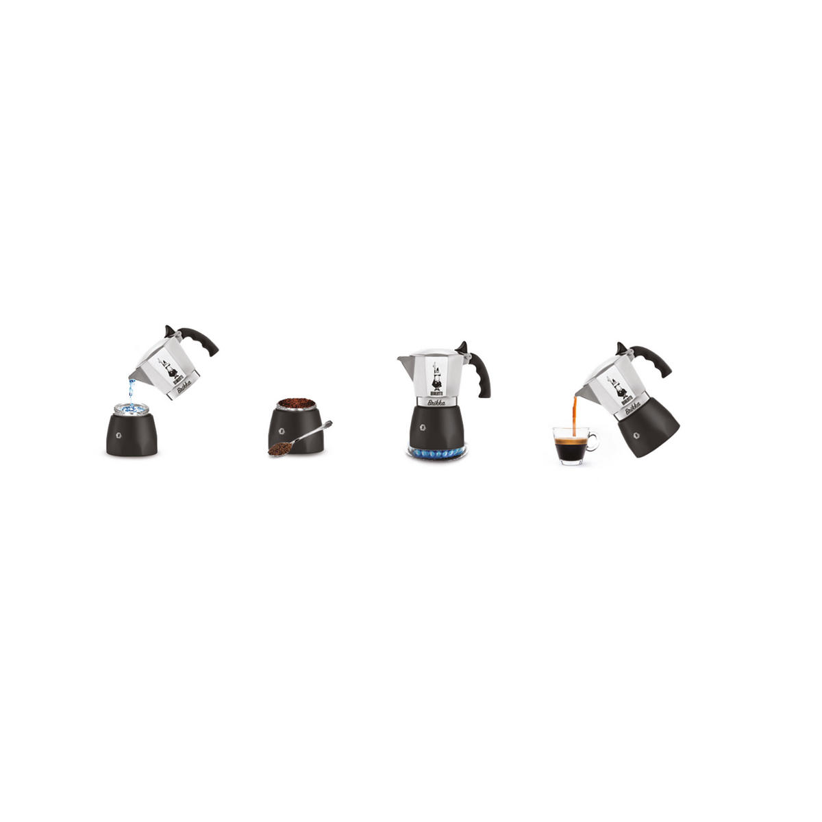 ESPRESSOKOCHER New Moka Elettrika 2 Tassen, Silber-Schwarz, 90 ml - Silberfarben, Metall (11/20/16cm) - Bialetti