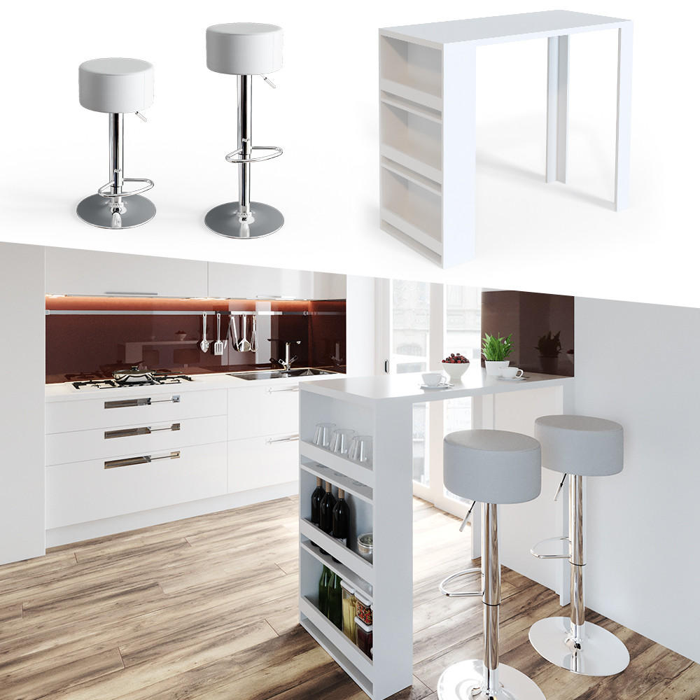BARTISCH Weiß 57 x 117 cm - Weiß, Holzwerkstoff (57/106/117cm) - Vicco