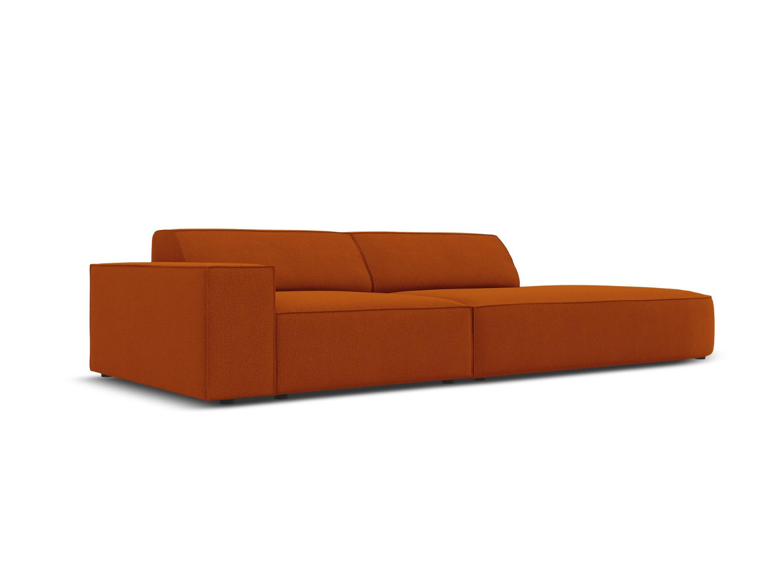 RECHTES-SOFA Jodie aus strukturiertem Stoff terrakotta 3 Sitzplätze - Terra cotta, Textil (102/70/262cm) - Micadoni