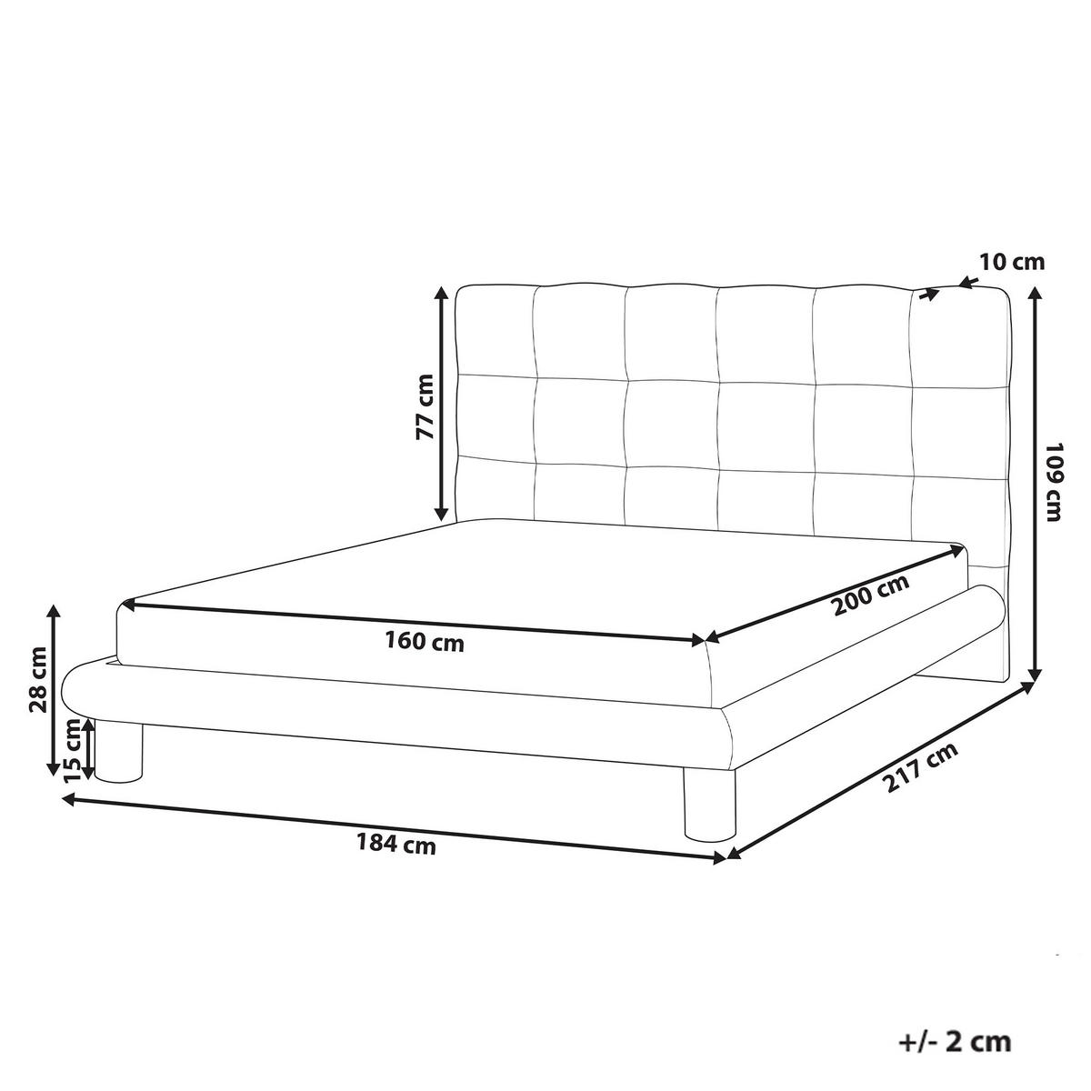 BETT mit Lattenrost 160/200 cm Cremeweiß Cressat - Weiß, Textil (160/200cm) - Beliani
