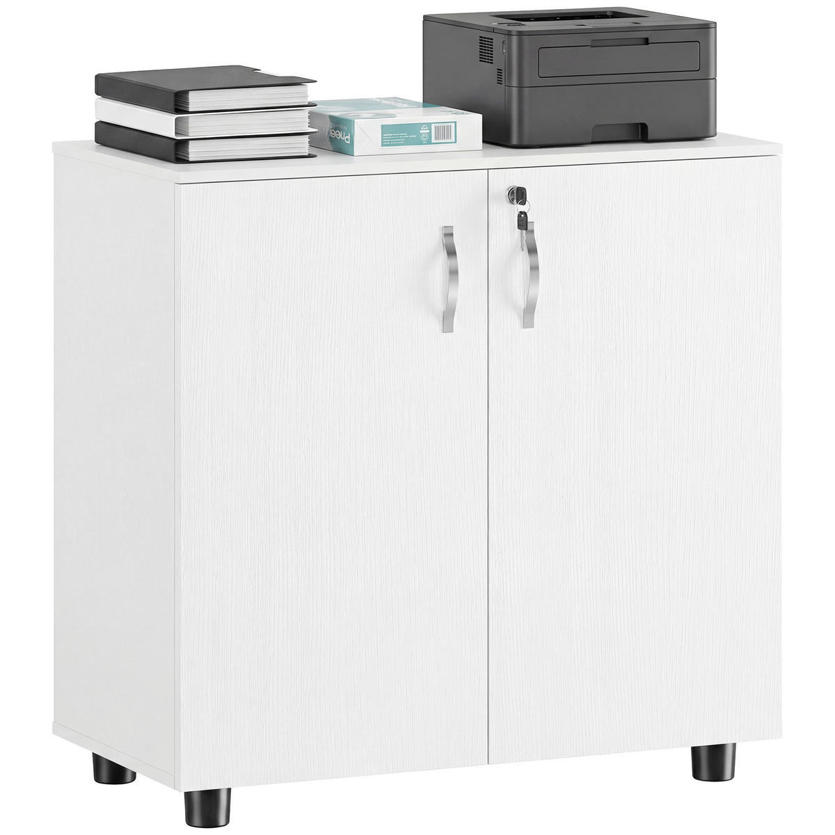 AKTENSCHRANK DE-14519 2 Türen abschließbar Weiß - Weiß, Holzwerkstoff (40/80/80cm) - ComfortXL