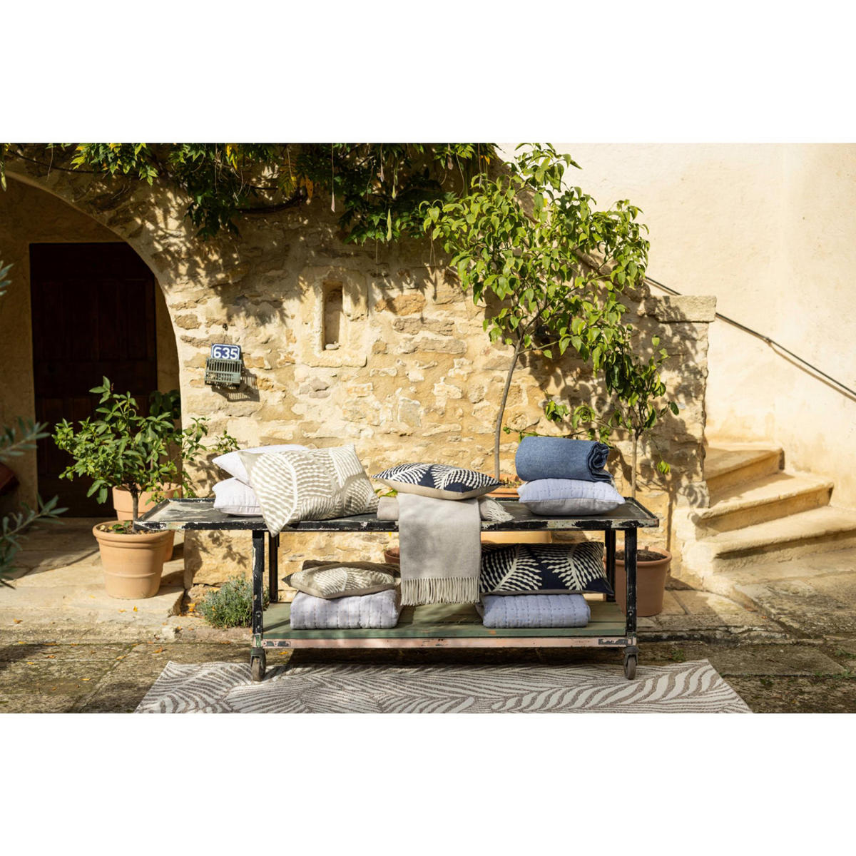 KISSEN Cambra sturm 30 x 50 cm - Blau, Textil (30/50cm) - Vivaraise