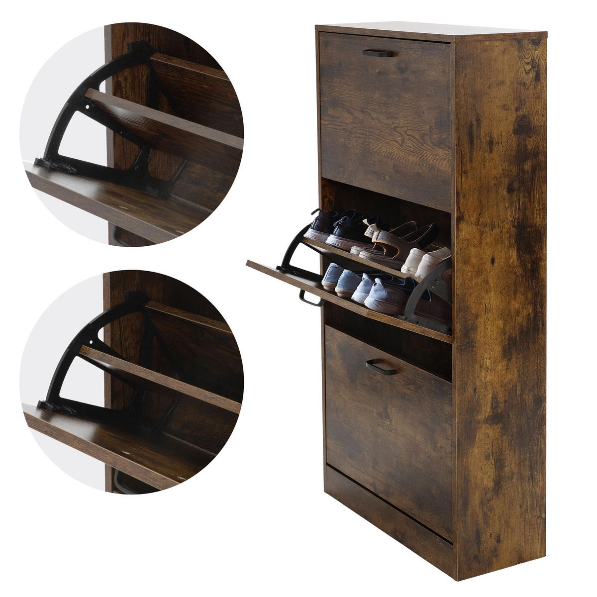 SCHUHSCHRANK - Dunkelbraun, Holzwerkstoff (24/120.5/60cm) - ML-DESIGN