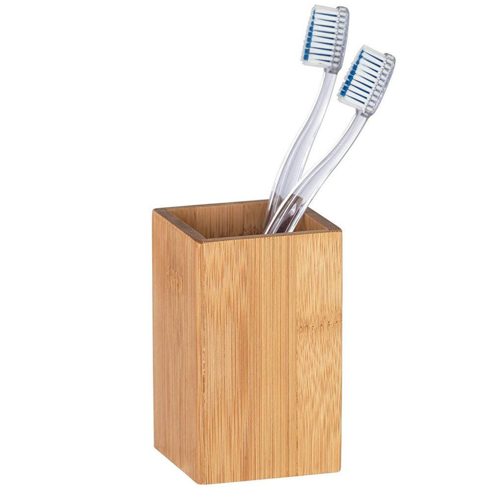 ZAHNBÜRSTENBECHER Bambus 7/7/11 cm - Braun, Naturmaterialien (7/11/7cm) - Wenko