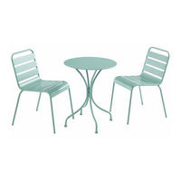 GARTENESSGRUPPE im Set - 2 -Sitzer - Stahl - mandelgrün - MIRMANDE - Grün, Metall - Vente-Unique