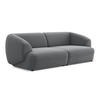 4-SITZER-SOFA Samt Stoff Grau - Dunkelgrau/Schwarz, Kunststoff/Textil (232/81/98cm) - Makamii