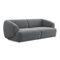 4-SITZER-SOFA Samt Stoff Grau - Dunkelgrau/Schwarz, Kunststoff/Textil (232/81/98cm) - Makamii