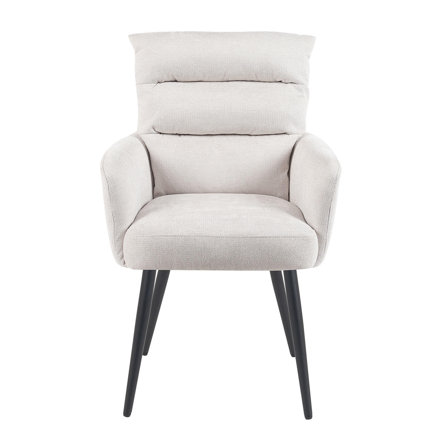 ESSZIMMERSTUHL Mika-Yann - Creme/Schwarz, Textil/Metall (59/94/66cm) - DUBI Möbel