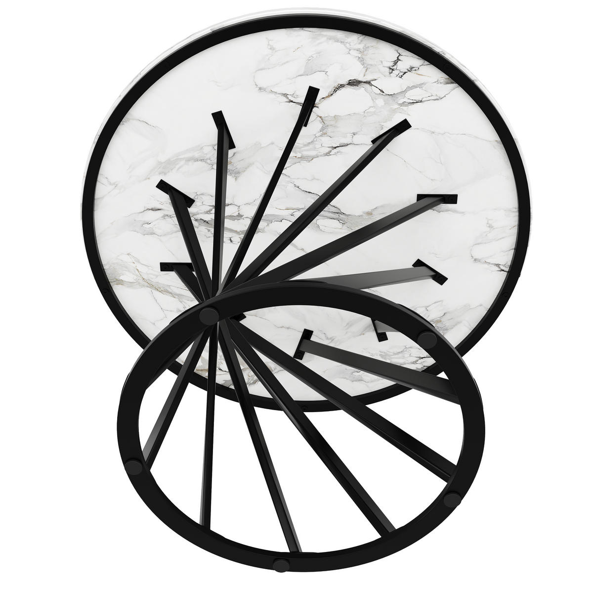 ESSTISCH 80x80x76 cm in Schwarz-Weiß aus MDF mit Schwarz-Weiß Optik und Bodenausgleich - Schwarz, Holzwerkstoff (80/80/76cm) - Modfu