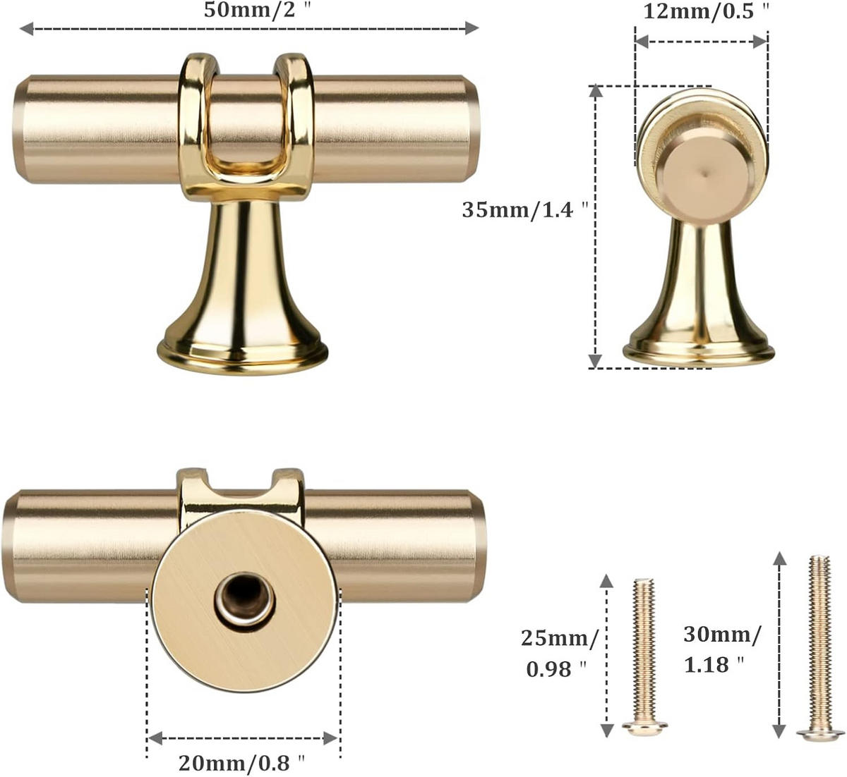 MÖBELGRIFF Gold 2er-Set - Goldfarben, Metall (0.12/3/0.5cm)