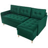 ECKSOFA Fado mit Schlaffunktion Grün Samtstoff - Grün, Textil (210/141cm) - Bromarkt