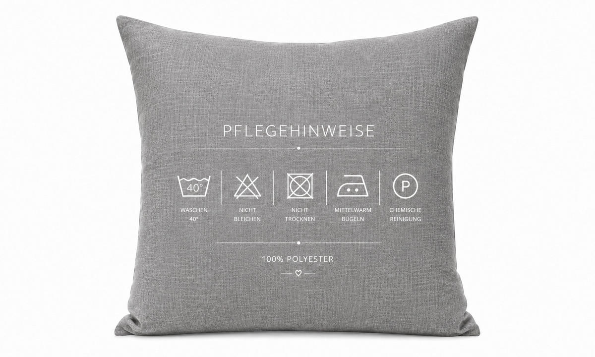 KISSENBEZUG Leinenoptik 50/50 cm Silber - Silberfarben, Textil (50/50cm) - TiborTex