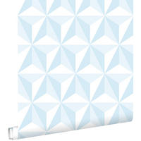 TAPETE 3D-Muster 53 cm x 10.05 m - Blau, Papier (53/0.1cm) - ESTAhome