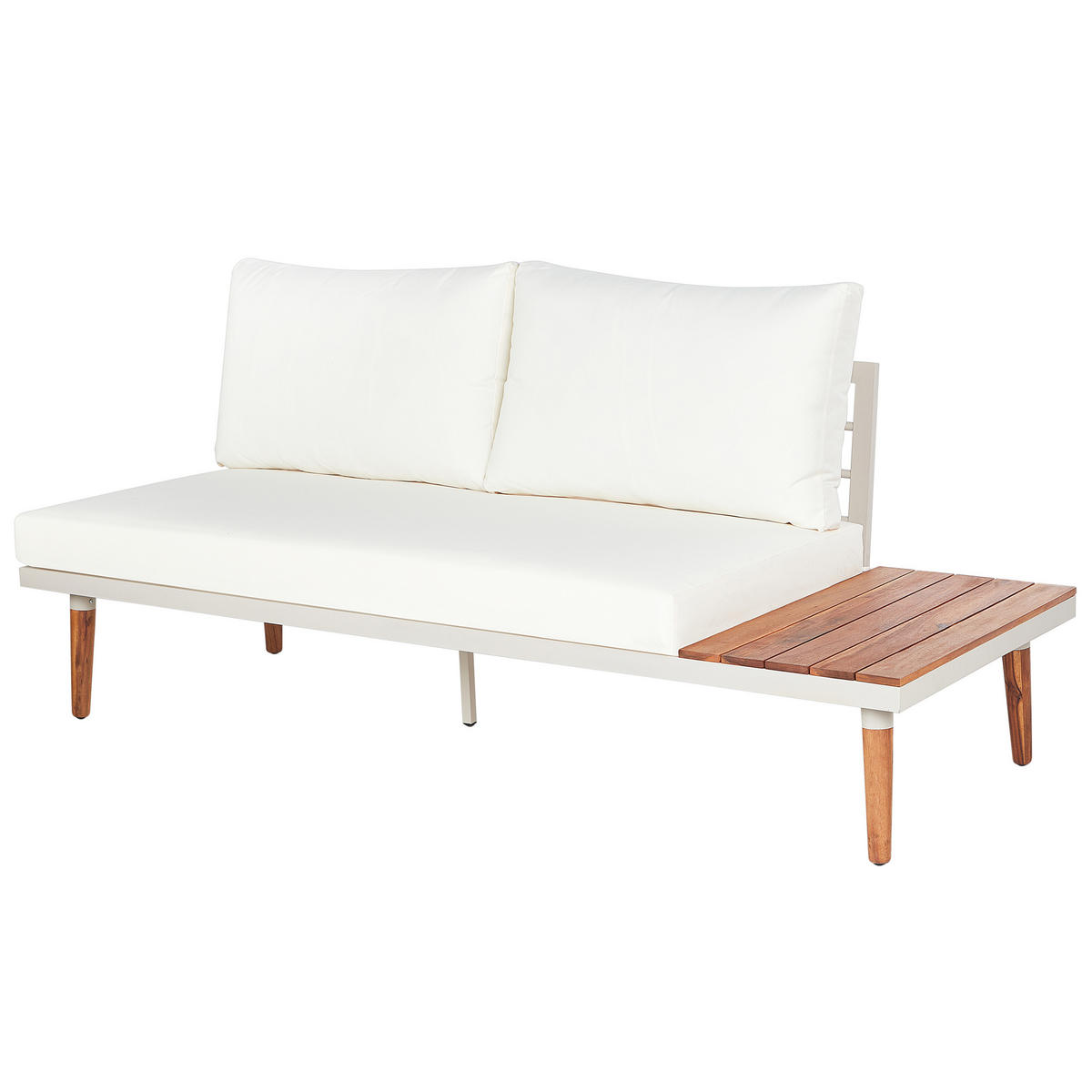 LOUNGE-SET 5-Sitzer Akazienholz cremeweiß Corato - Creme, Holz - Beliani