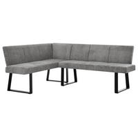 ECKBANK Velto 203x162 cm, mit Metallbeinen, Raven-Stoff, Grau - Schwarz/Grau, Metall (203/162cm) - Beautysofa