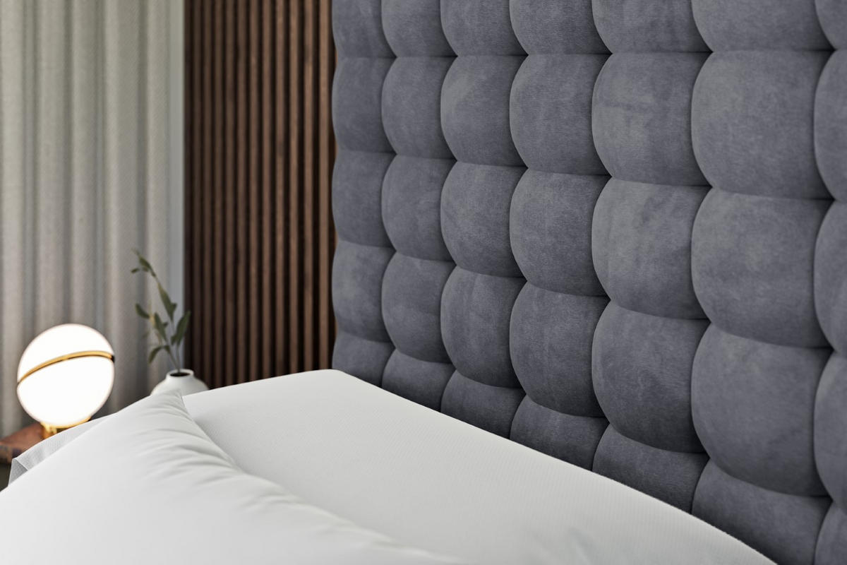 BOXBETT mit H3-Matratze und Lattenrost - VIONE - 180x200 Dunkelgrau - Dunkelgrau, Holzwerkstoff (180/200cm) - ALTDECOR