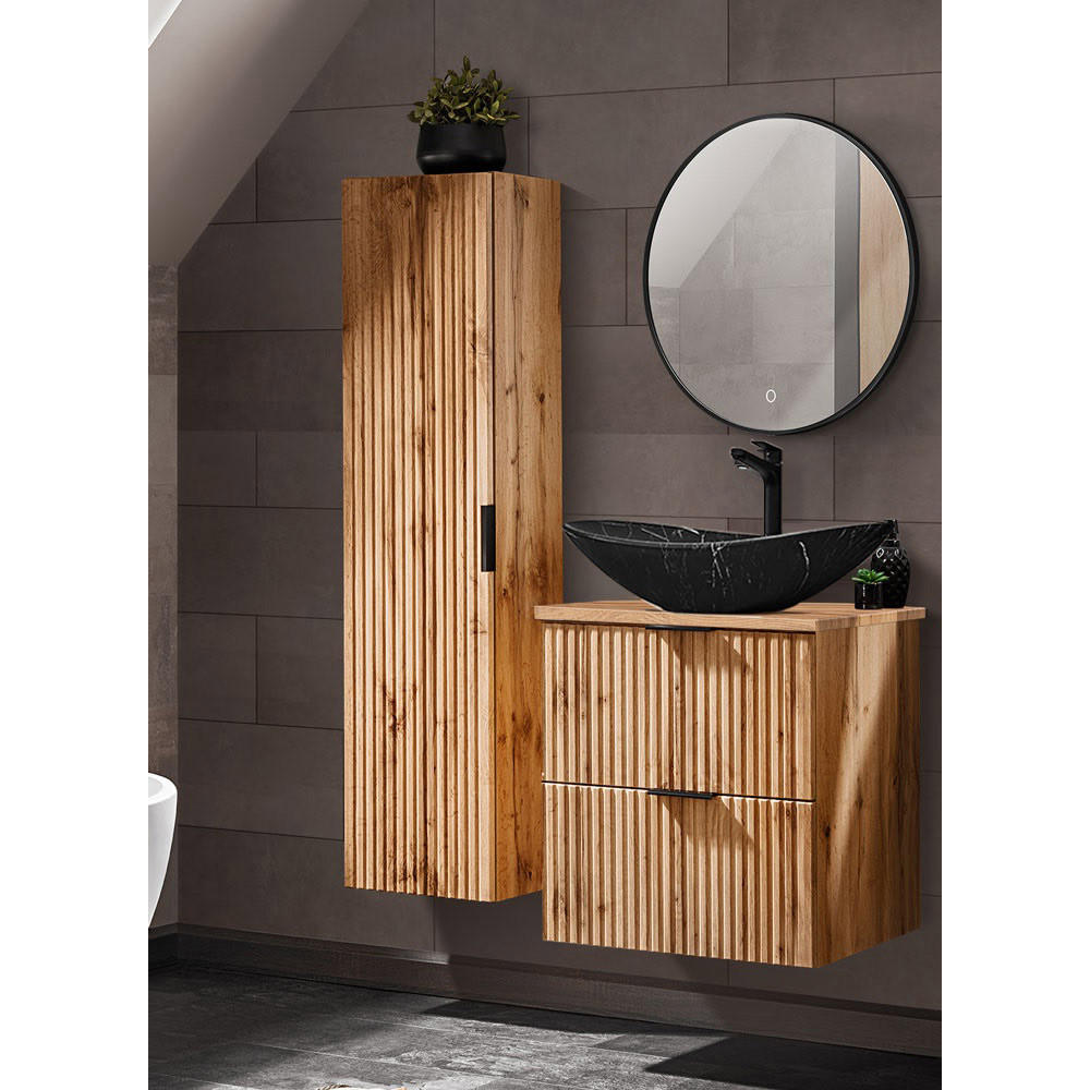 BADMÖBEL-SET 3-TLG. Adelaide-56 - Braun, Holzwerkstoff (110/200/47cm) - Lomado