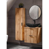 BADMÖBEL-SET 3-TLG. Adelaide-56 - Braun, Holzwerkstoff (110/200/47cm) - Lomado