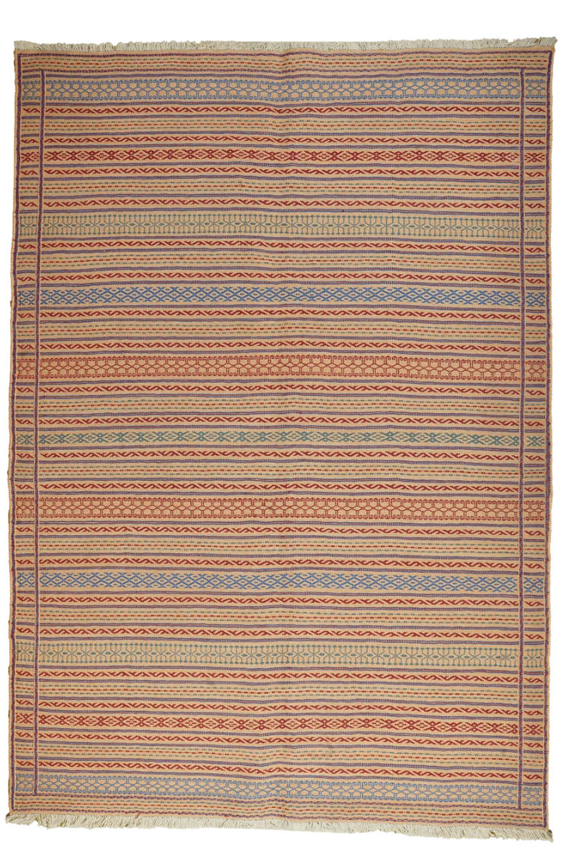 HANDWEBTEPPICH Kelim Kordi Beige 244/170 cm Schurwolle - Beige, Textil (170/244cm) - Looma