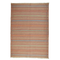 HANDWEBTEPPICH Kelim Kordi Beige 244/170 cm Schurwolle - Beige, Textil (170/244cm) - Looma