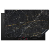 HERDABDECKPLATTE Marmor - Schwarz - Gold - Grau - Marmorstruktur 83x51 cm - Goldfarben, Kunststoff (83/0.2/51.5cm) - MuchoWow