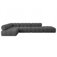 ECKSOFA modulares Sofa Favio-L2 - 380x190x70 cm Grau Bouclé - Grau, Holzwerkstoff/Textil (380/190cm) - ALTDECOR
