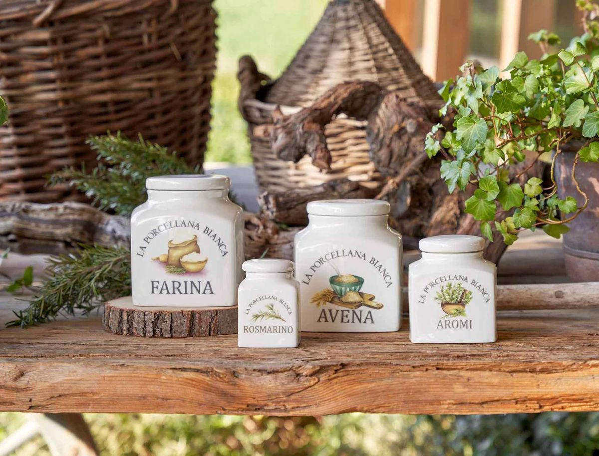 VORRATSDOSE Fiocchi Avena 1,1 l - Multicolor, Keramik (14.5/12.5/13cm) - La Porcellana Bianca