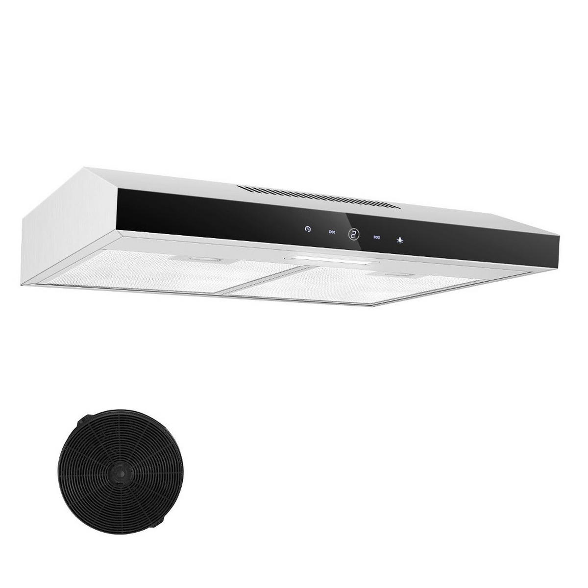 DUNSTABZUGSHAUBE Unterbau60cm, TOUCH CONTROL, Umluft und Abluft, Edelstahl, 59,5/10/48 cm - Schwarz, Metall (14.5/53/63.01cm) - Rolipo