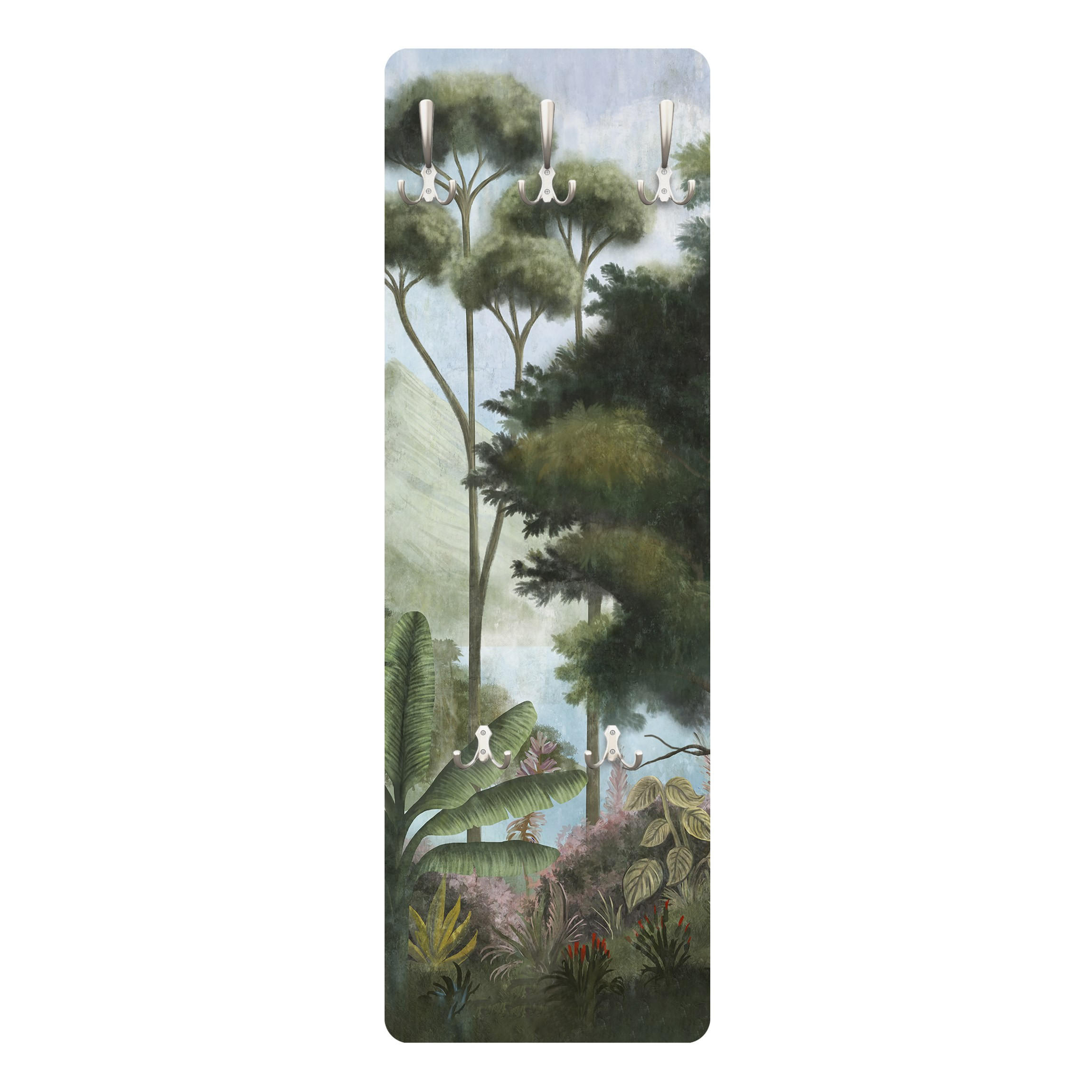 WANDGARDEROBE - Karibischer Dschungel 34/105 cm - Grün, Holzwerkstoff (34/105/1.6cm) - Bilderwelten